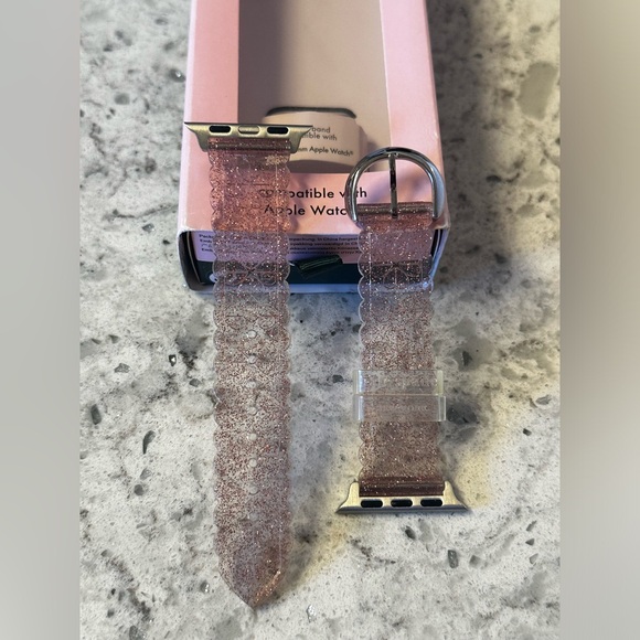 Kate Spade Apple Watch Clear Rose Glitter Jelly Band - BRAND NEW - Picture 4 of 6